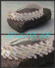 Clear Tila Bead & Violet Opal Bracelet